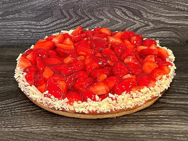 Aardbeien vlaai gistbodem
